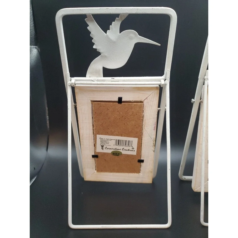 Set Of 2 Vintage Corner Stone Creations Hummingbird Swinging Picture Frames